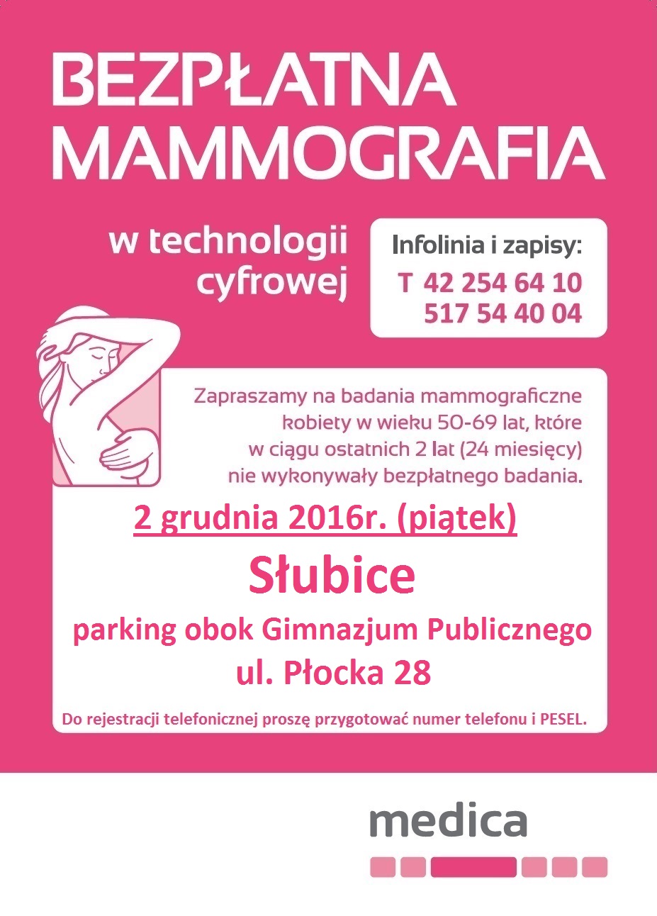 Bezpłatne badania mammograficzne