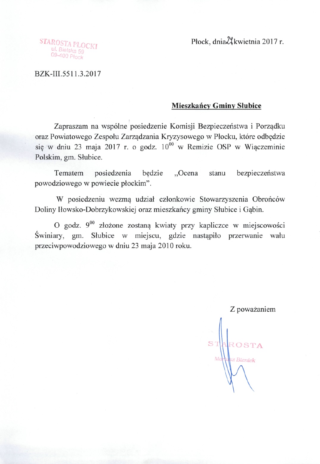 Posiedzenie Komisji Bezpieczeństwa i Porządku oraz Powiatowego Zespołu Zarządzania Kryzysowego w Płocku