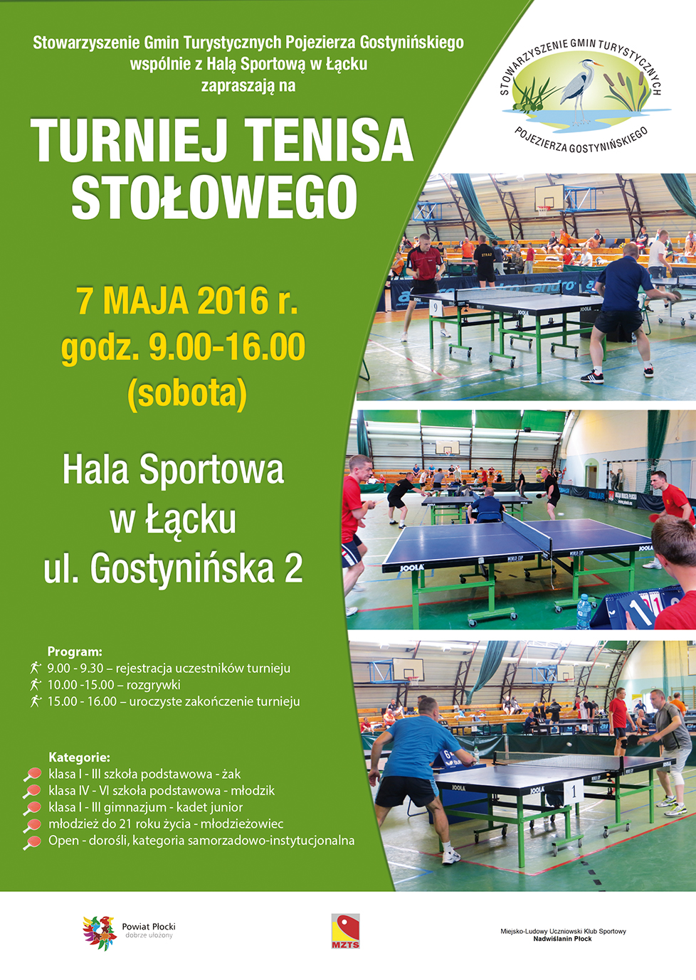 Zapraszamy na Turniej Tenisa Stołowego  do Łącka!