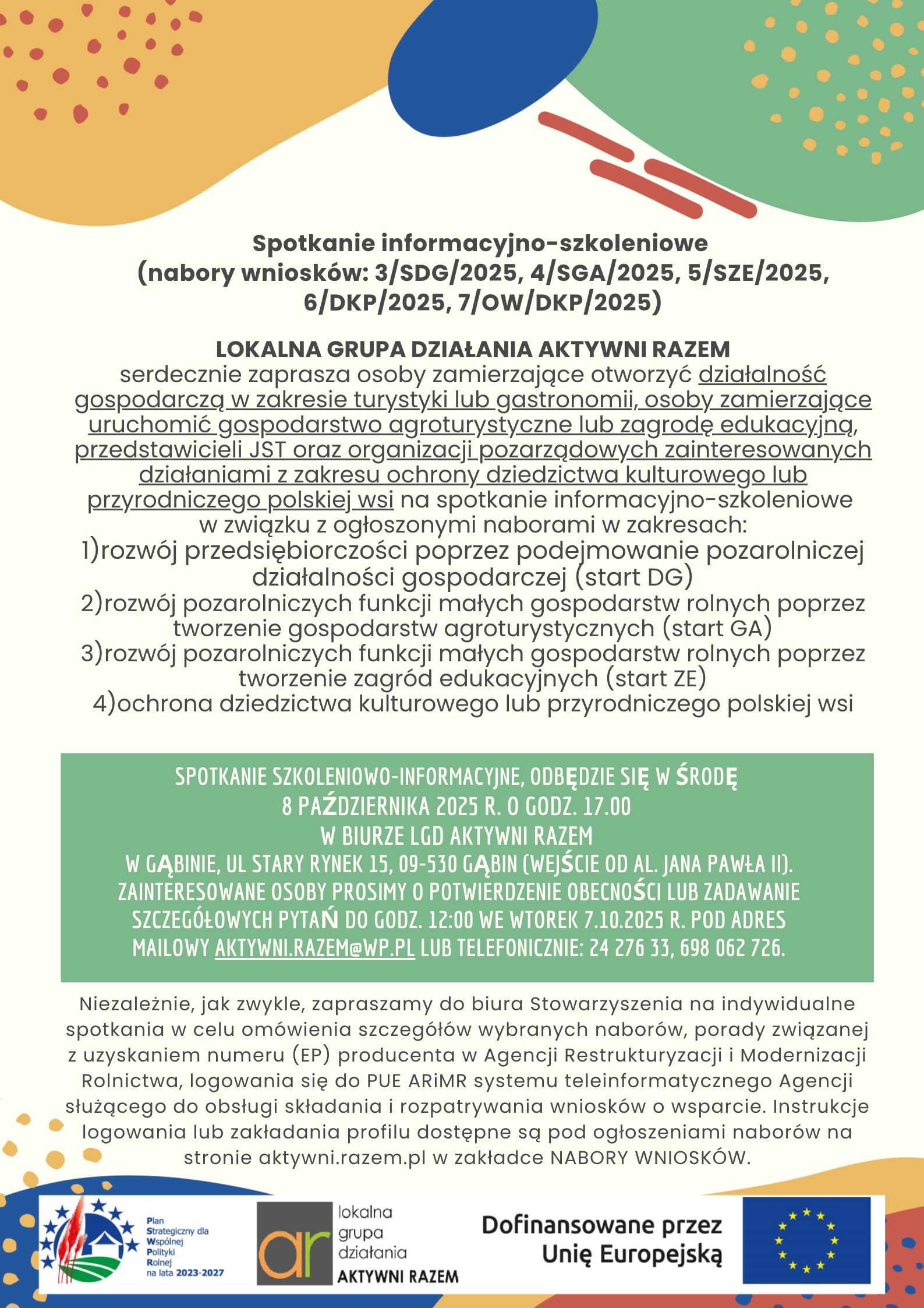 Spotkanie informacyjno - szkoleniowe