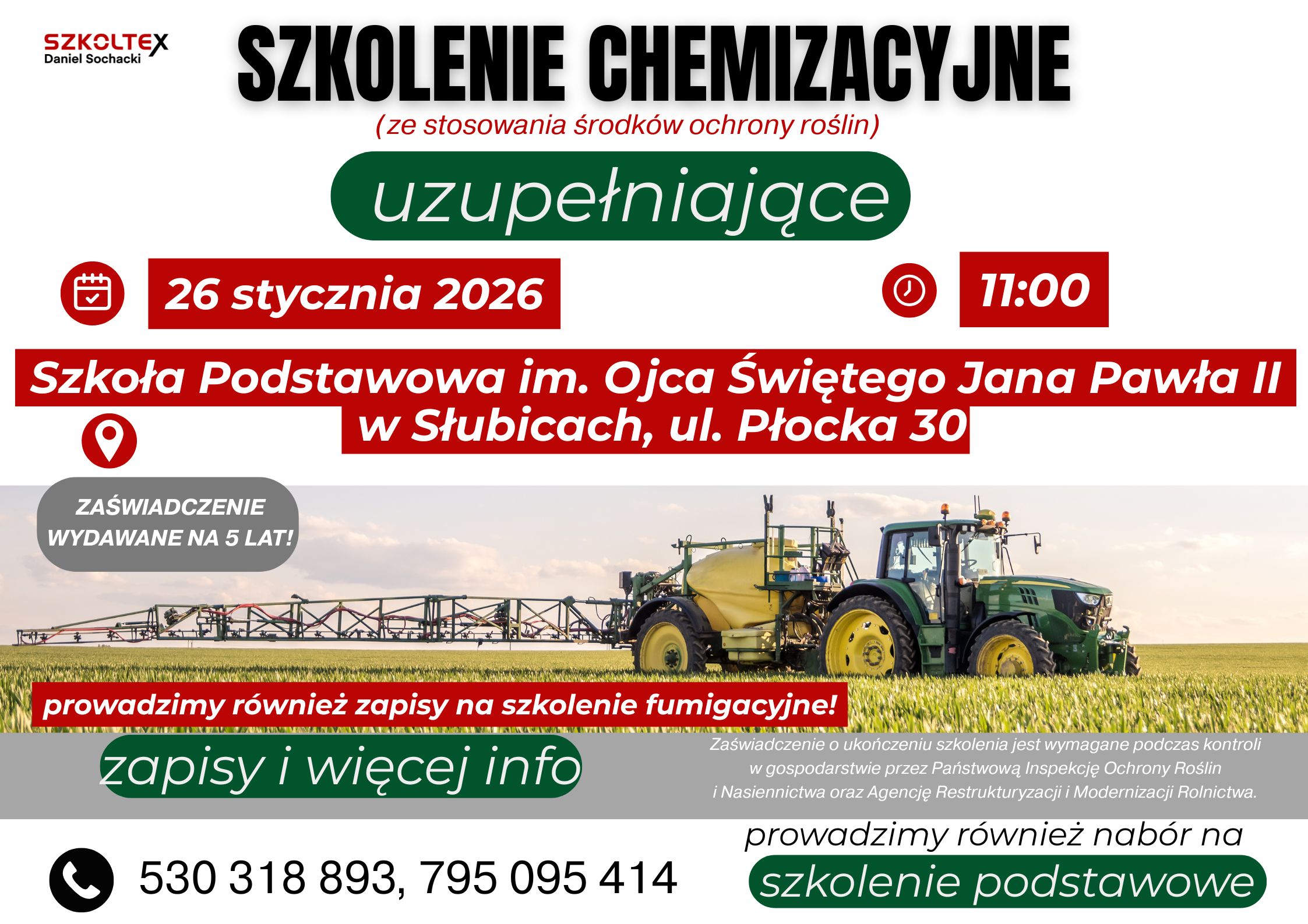 Szkolenie - stosowanie środków ochrony roślin