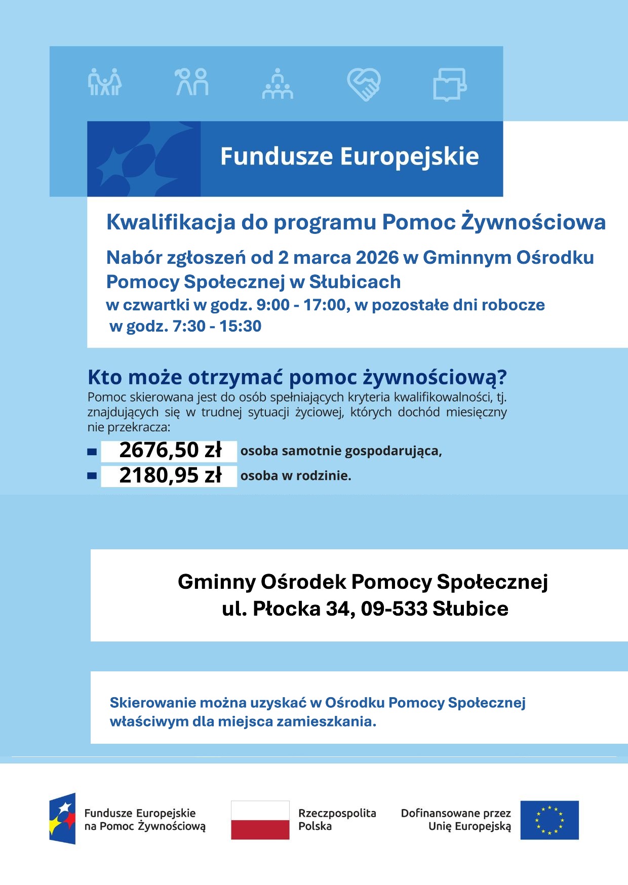 Kwalifikacja do programu Pomoc Żywnościowa