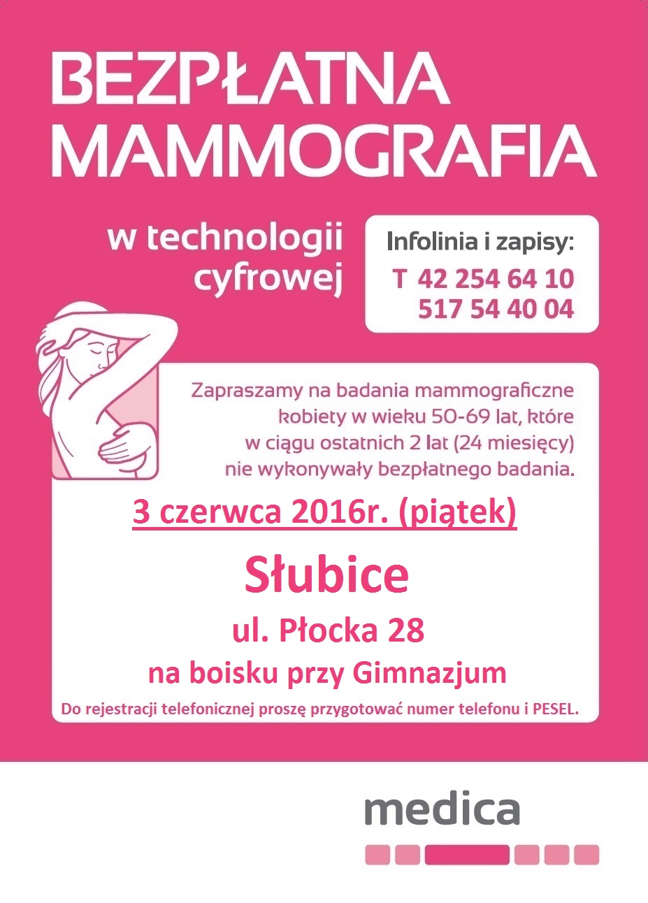 Bezpłatne badania mammograficzne